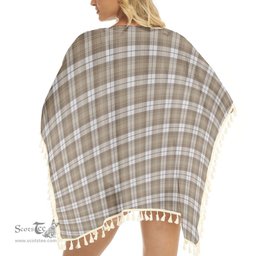 ScotsTee Shop Scottish Baillie Dress Ancient Clan Tartan Square Fringed Shawl