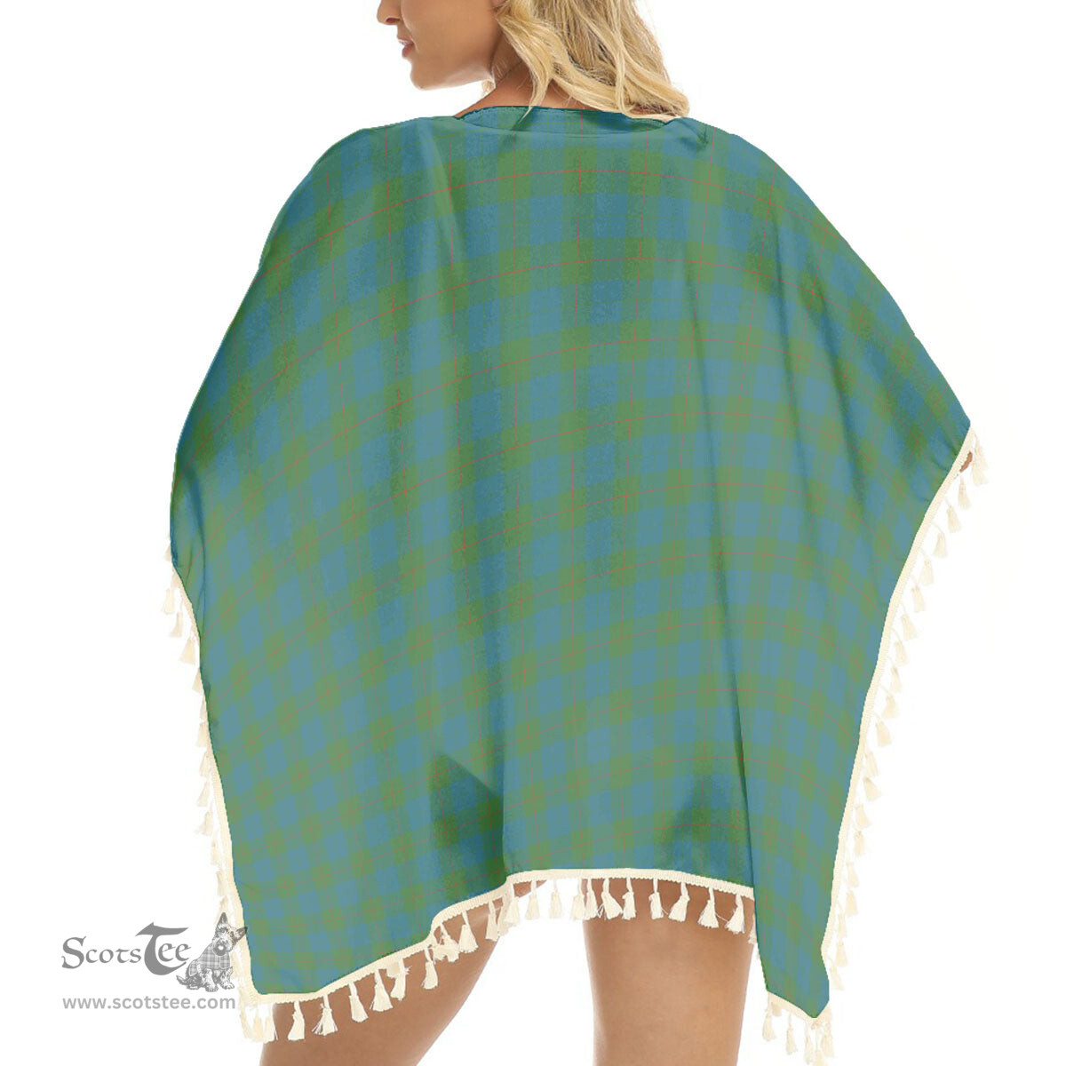 ScotsTee Shop Scottish Barclay Hunting Ancient Clan Tartan Square Fringed Shawl