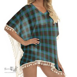 ScotsTee Shop Scottish Brodie Hunting Ancient Tartan Square Fringed Shawl