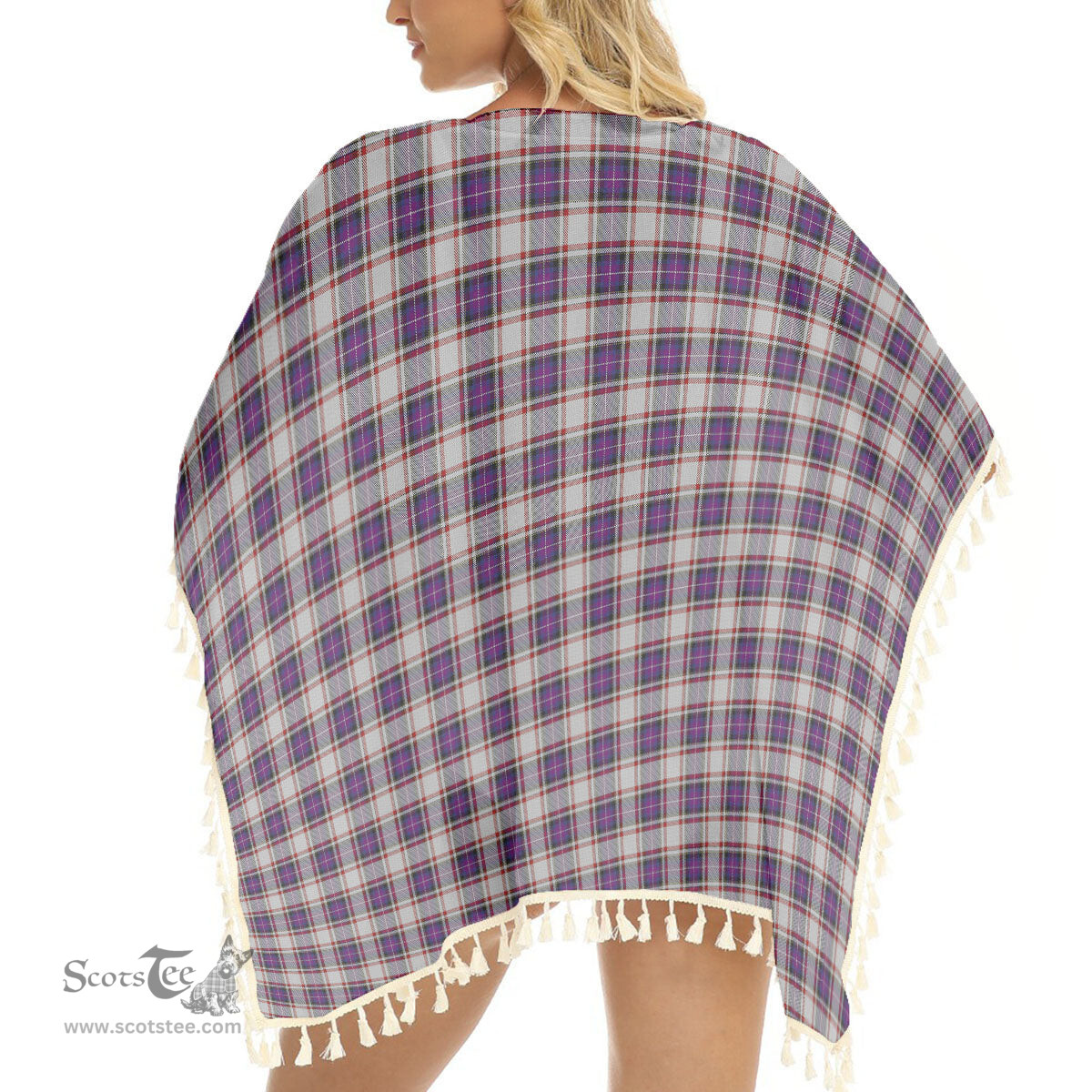 ScotsTee Shop Scottish Bruce of Kinnaird Dress (Dance) Tartan Square Fringed Shawl