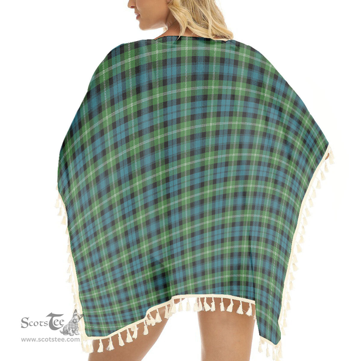 ScotsTee Shop Scottish Baillie of Polkemmet Ancient Tartan Square Fringed Shawl