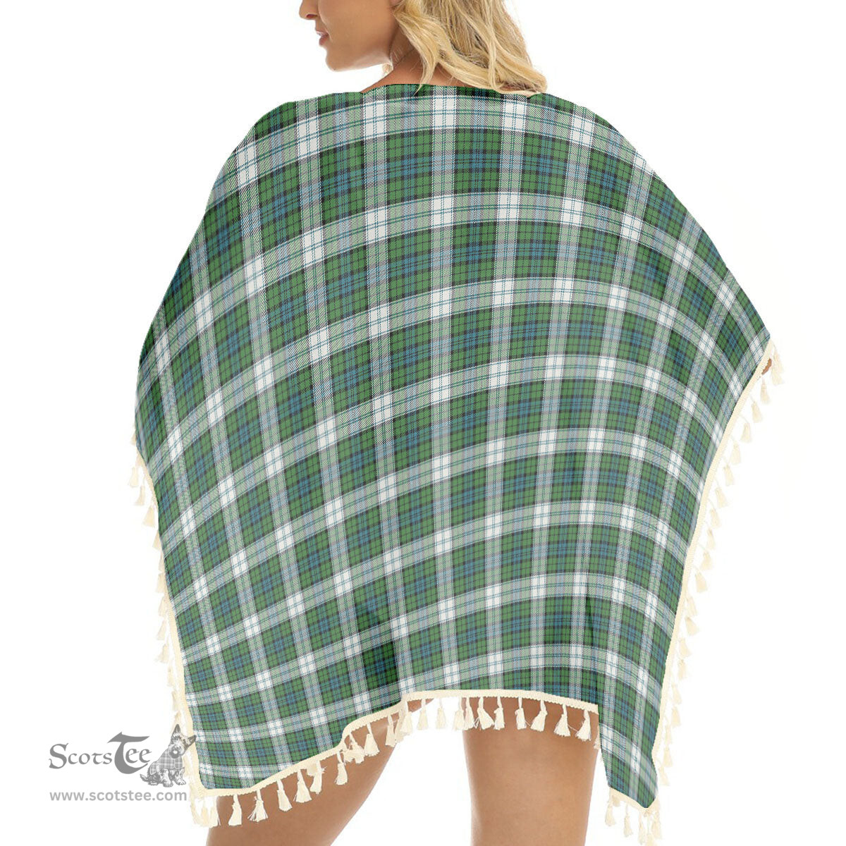 ScotsTee Shop Scottish Black Watch Dress Ancient Tartan Square Fringed Shawl