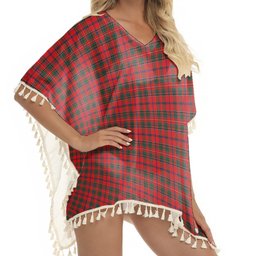 ScotsTee Shop Scottish Brown of Castledean (Broun of Castledean) Modern Tartan Square Fringed Shawl