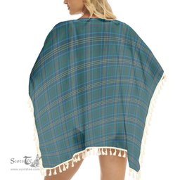 ScotsTee Shop Scottish Burns of California Modern Tartan Square Fringed Shawl