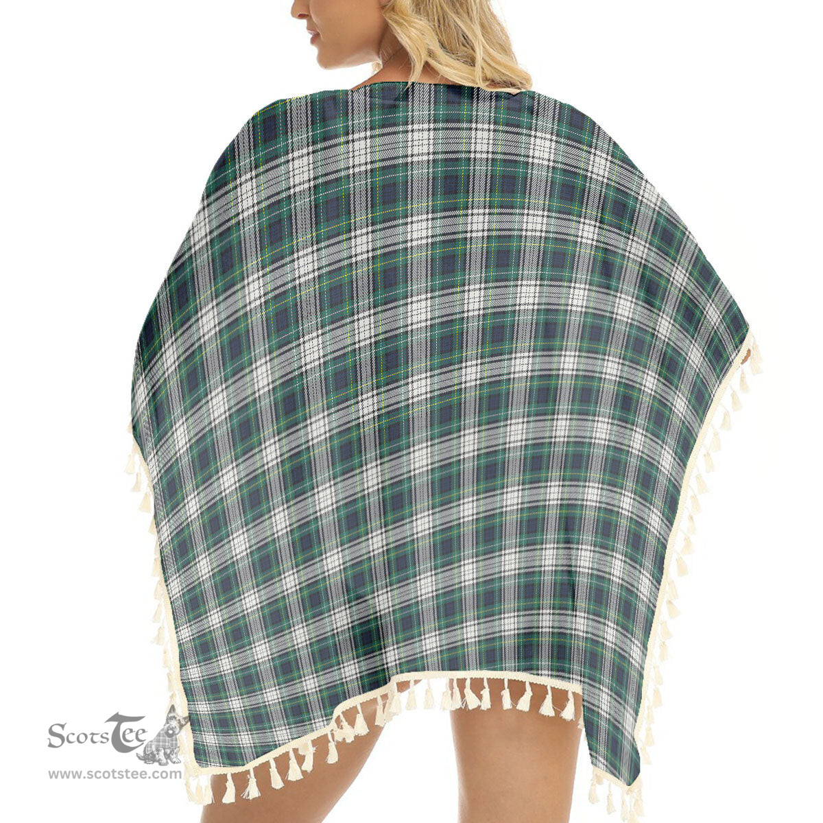 ScotsTee Shop Scottish Campbell Dress Modern Tartan Square Fringed Shawl