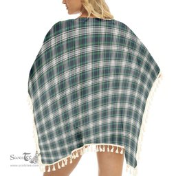 ScotsTee Shop Scottish Campbell Dress Modern Tartan Square Fringed Shawl