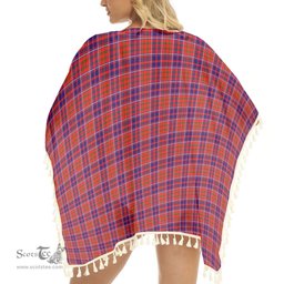 ScotsTee Shop Scottish Cameron of Lochiel Modern Tartan Square Fringed Shawl