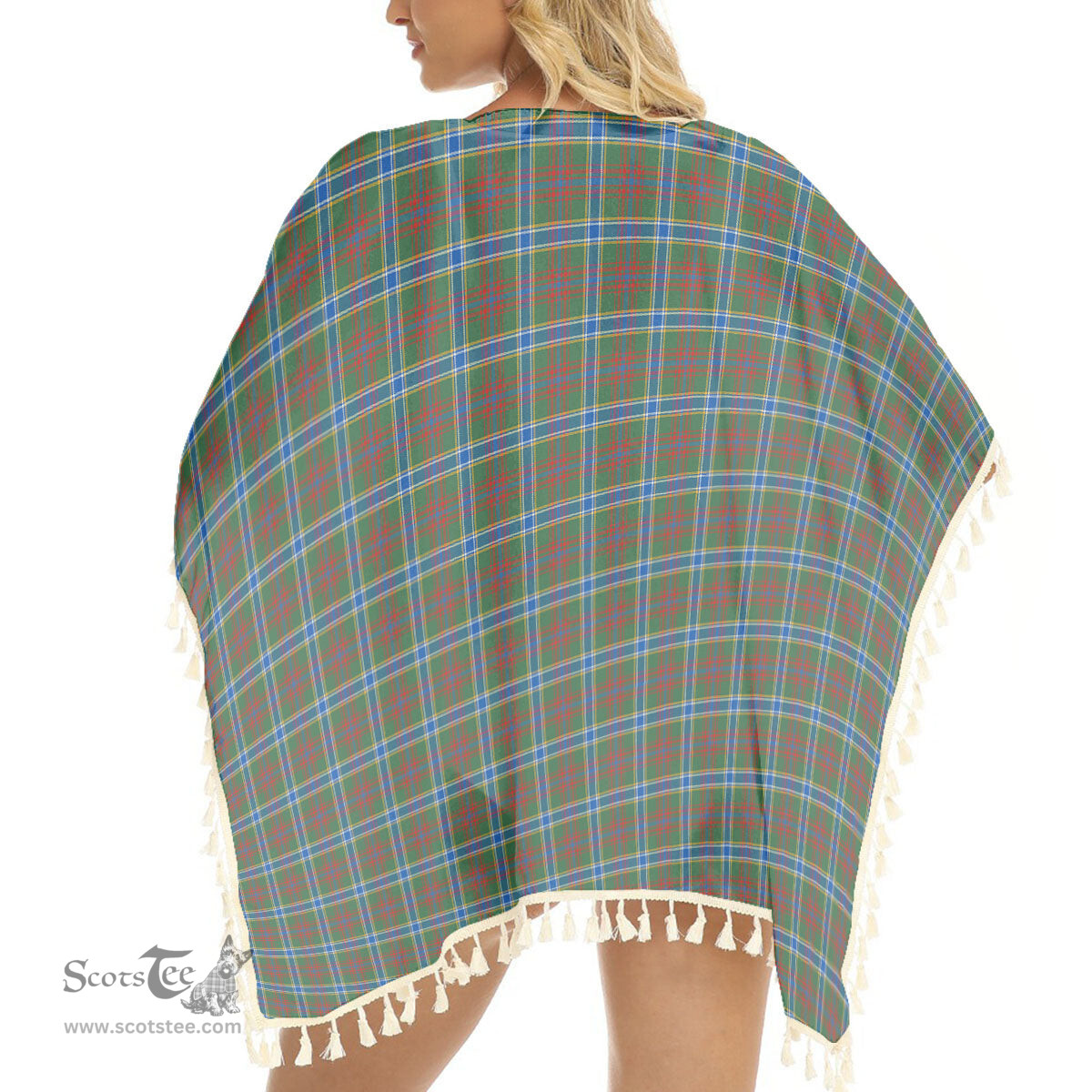 ScotsTee Shop Scottish Currie of Arran Modern Clan Tartan Square Fringed Shawl
