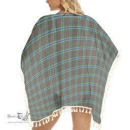 ScotsTee Shop Scottish Currie of Arran Modern Clan Tartan Square Fringed Shawl