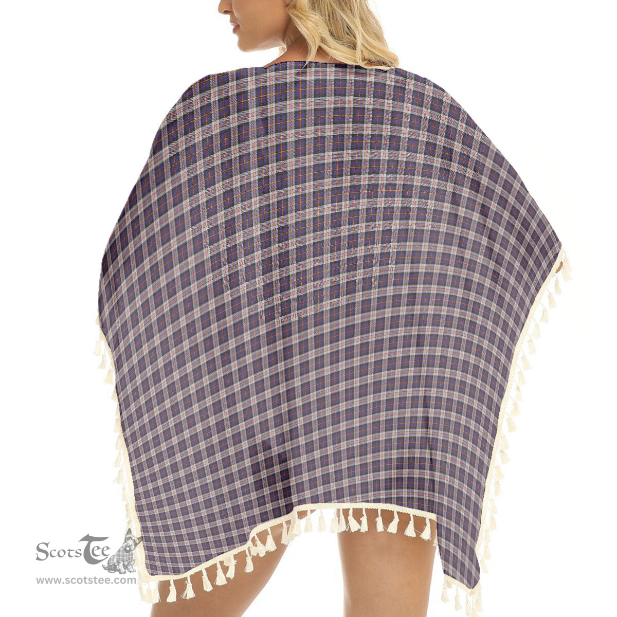 ScotsTee Shop Scottish Cameron of Erracht Dress Tartan Square Fringed Shawl