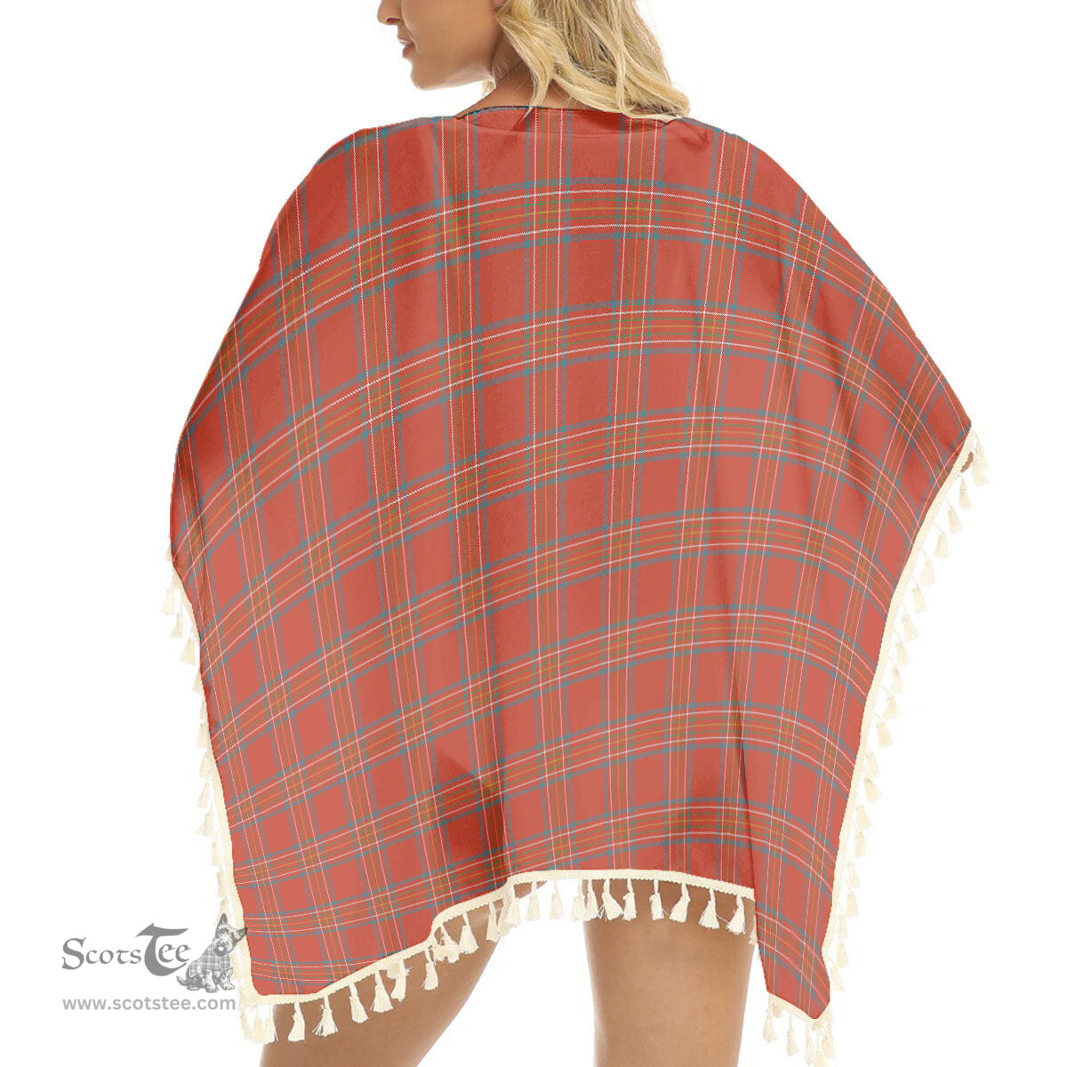 ScotsTee Shop Scottish Burnett of Leys Ancient Tartan Square Fringed Shawl