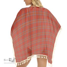 ScotsTee Shop Scottish Burnett of Leys Ancient Tartan Square Fringed Shawl