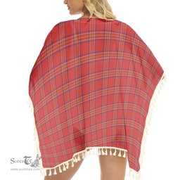 ScotsTee Shop Scottish Burnett of Leys Modern Tartan Square Fringed Shawl