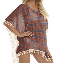 ScotsTee Shop Scottish Cameron of Lochiel Ancient Tartan Square Fringed Shawl