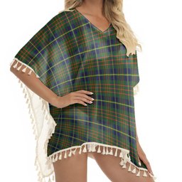 ScotsTee Shop Scottish Cameron of Lochiel Hunting Modern Tartan Square Fringed Shawl