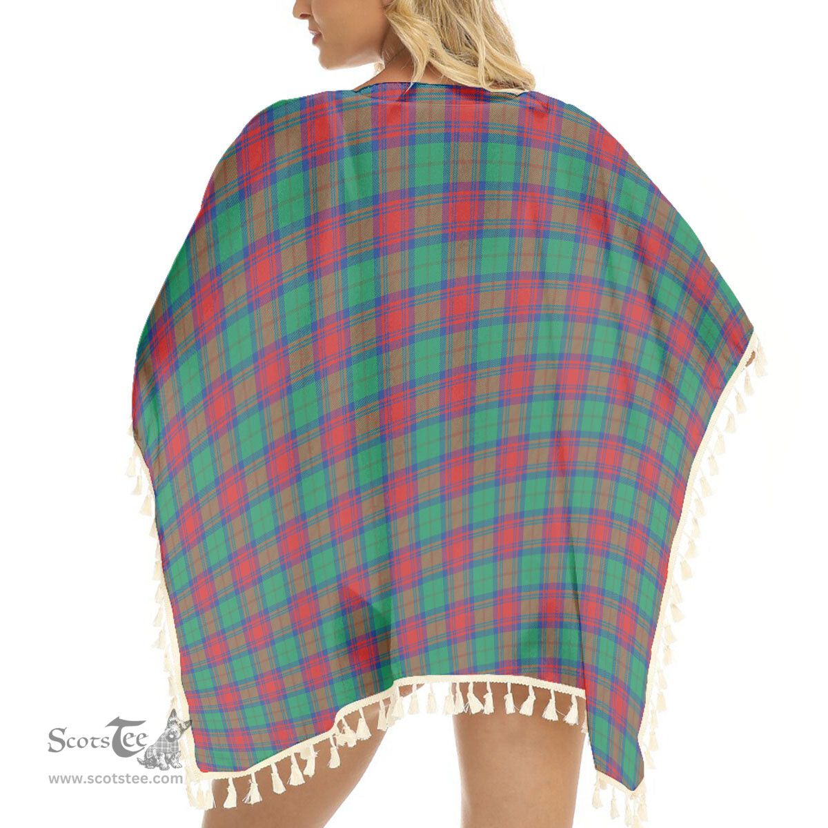 ScotsTee Shop Scottish Cranstoun Dress Modern Tartan Square Fringed Shawl