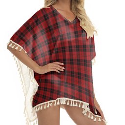 ScotsTee Shop Scottish Campbell of Armaddie Tartan Square Fringed Shawl