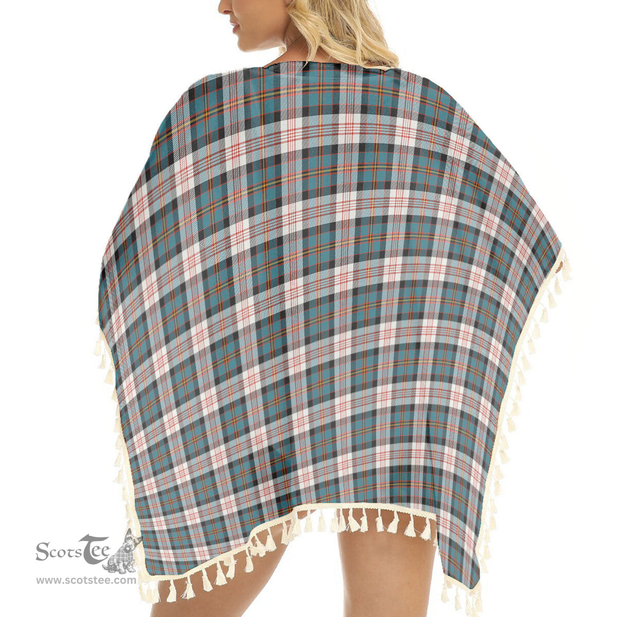 ScotsTee Shop Scottish Cameron of Erracht Dress Ancient Tartan Square Fringed Shawl