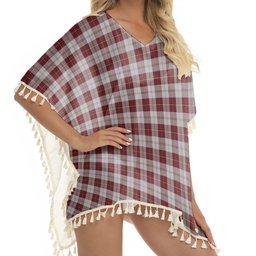 ScotsTee Shop Scottish Cunningham Dress Burgundy Dance Tartan Square Fringed Shawl