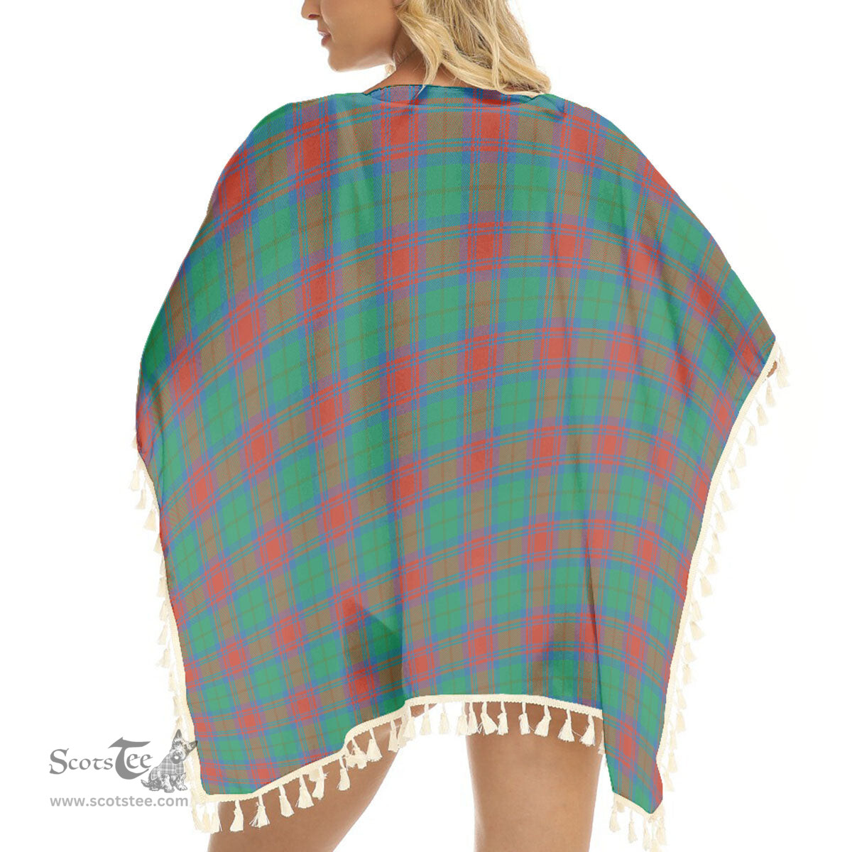 ScotsTee Shop Scottish Cranstoun Dress Ancient Tartan Square Fringed Shawl