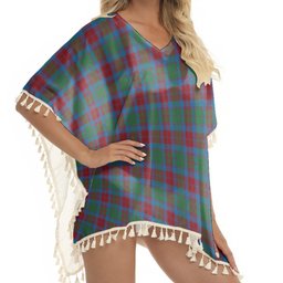 ScotsTee Shop Scottish Fraser of Altyre Ancient Tartan Square Fringed Shawl