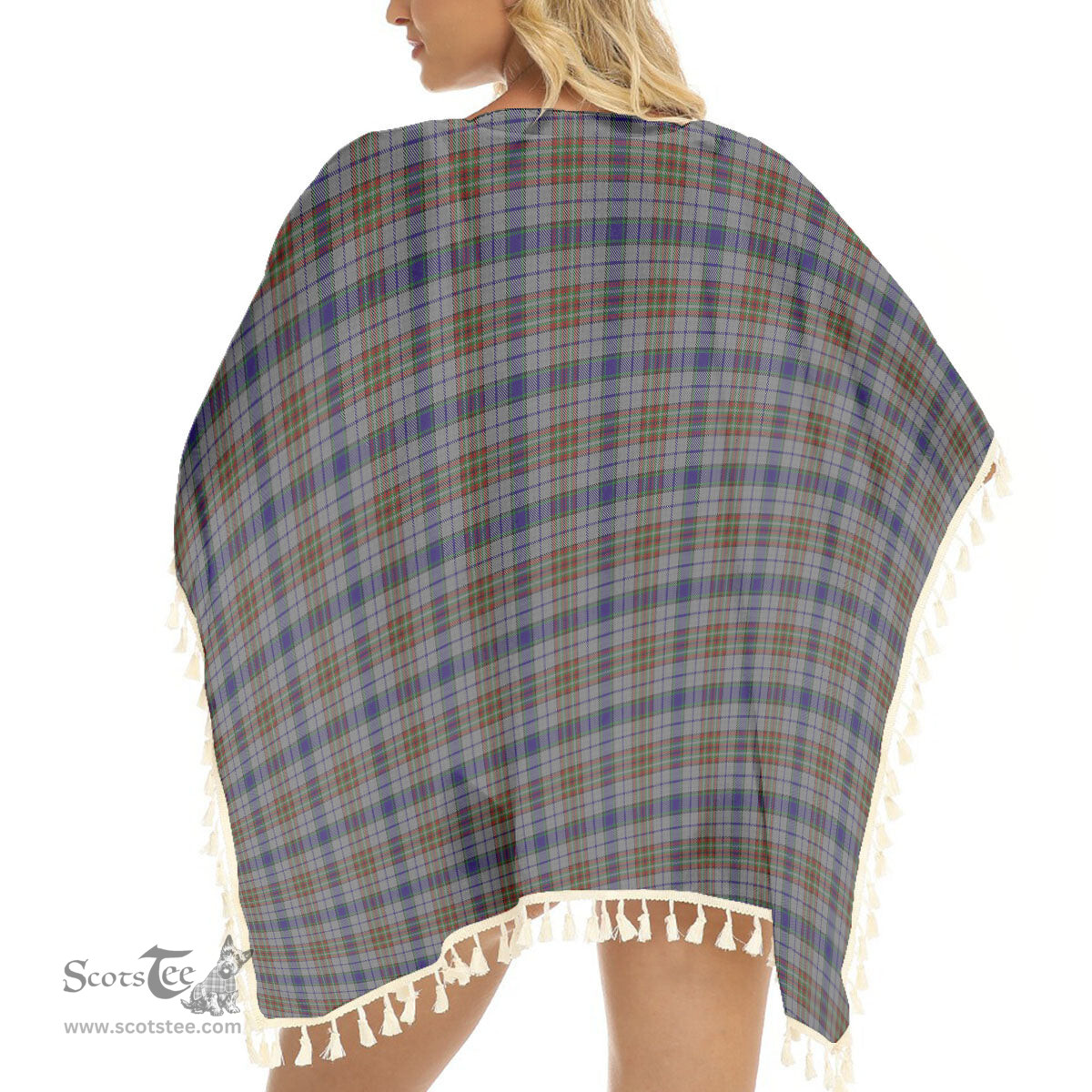 ScotsTee Shop Scottish Gayre Hunting Tartan Square Fringed Shawl