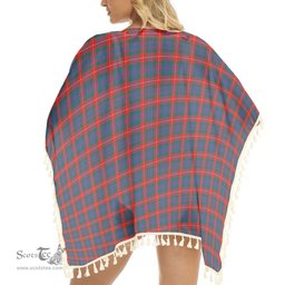 ScotsTee Shop Scottish Fraser of Lovat Modern Tartan Square Fringed Shawl