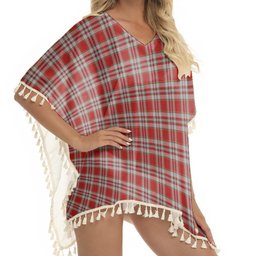 ScotsTee Shop Scottish Drummond of Perth Dress 3 Tartan Square Fringed Shawl