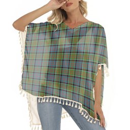 ScotsTee Shop Scottish Donald of Clan Ranald Ancient Tartan Square Fringed Shawl