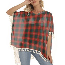 ScotsTee Shop Scottish Douglas of Roxburgh Tartan Square Fringed Shawl