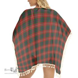 ScotsTee Shop Scottish Douglas of Roxburgh Tartan Square Fringed Shawl