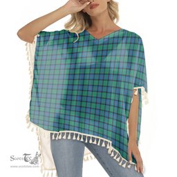 ScotsTee Shop Scottish Flower Of Scotland Tartan Square Fringed Shawl