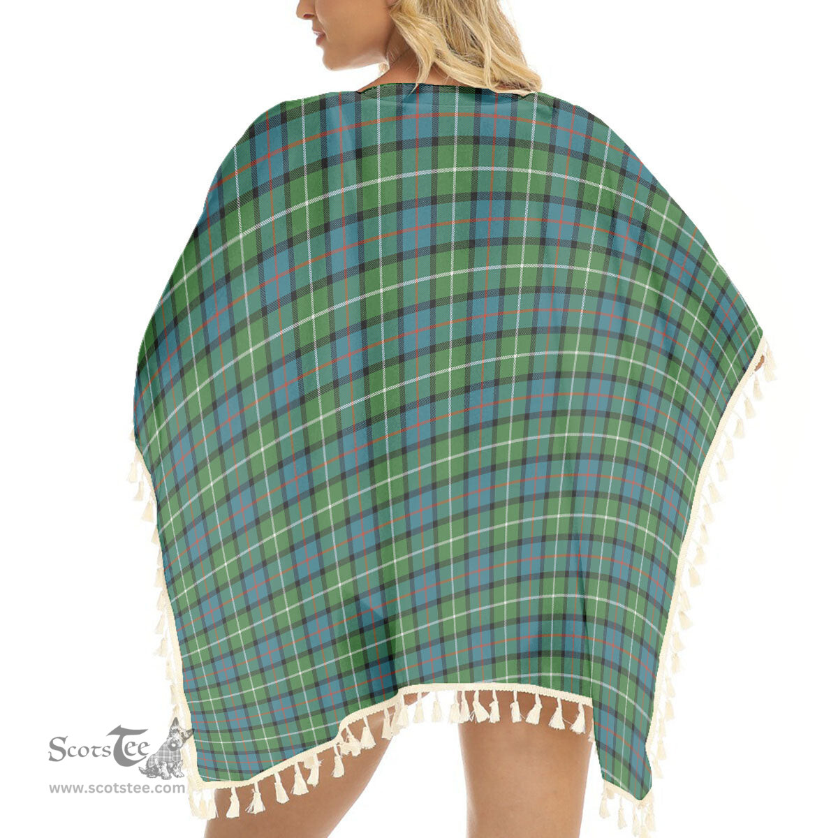 ScotsTee Shop Scottish Davidson of Tulloch Ancient Tartan Square Fringed Shawl