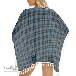 ScotsTee Shop Scottish Ewbank Modern Clan Tartan Square Fringed Shawl