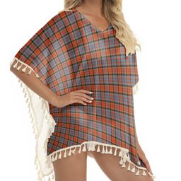 ScotsTee Shop Scottish Dalrymple of Castleton Ancient Tartan Square Fringed Shawl