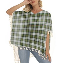 ScotsTee Shop Scottish Gillies Dress Green Tartan Square Fringed Shawl