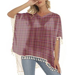ScotsTee Shop Scottish Donald of Boisdale Modern Tartan Square Fringed Shawl