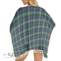 ScotsTee Shop Scottish Davidson of Tulloch Modern Tartan Square Fringed Shawl