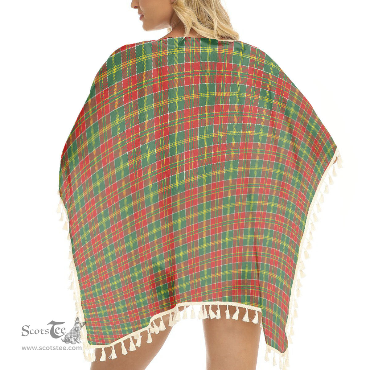 ScotsTee Shop Scottish Donald of Kingsburgh Modern Tartan Square Fringed Shawl
