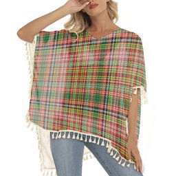 ScotsTee Shop Scottish Drummond of Strathallan Ancient Tartan Square Fringed Shawl