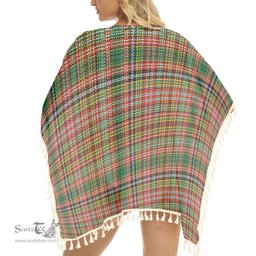 ScotsTee Shop Scottish Drummond of Strathallan Ancient Tartan Square Fringed Shawl