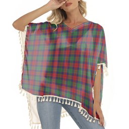 ScotsTee Shop Scottish Fraser of Altyre Modern Tartan Square Fringed Shawl