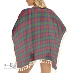 ScotsTee Shop Scottish Fraser of Altyre Modern Tartan Square Fringed Shawl