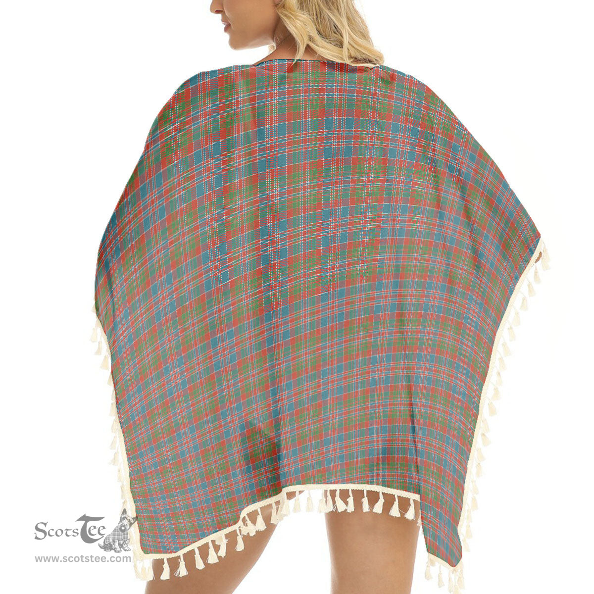 ScotsTee Shop Scottish Donald of Boisdale Ancient Tartan Square Fringed Shawl