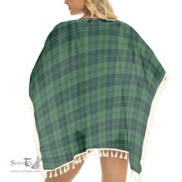 ScotsTee Shop Scottish Erskine Hunting Modern Tartan Square Fringed Shawl
