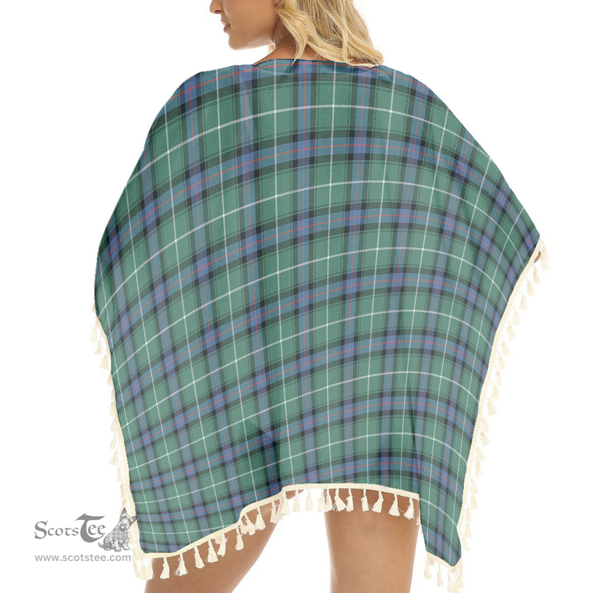 ScotsTee Shop Scottish Donald of the Isles Hunting Ancient Tartan Square Fringed Shawl