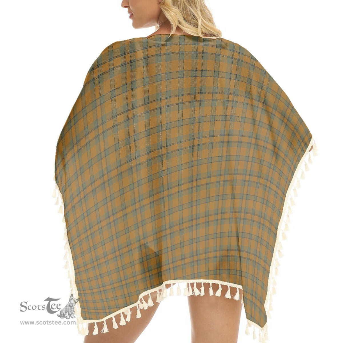 ScotsTee Shop Scottish Donachie of Brockloch Ancient Hunting Tartan Square Fringed Shawl