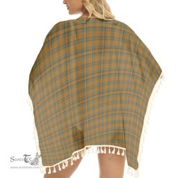 ScotsTee Shop Scottish Donachie of Brockloch Ancient Hunting Tartan Square Fringed Shawl
