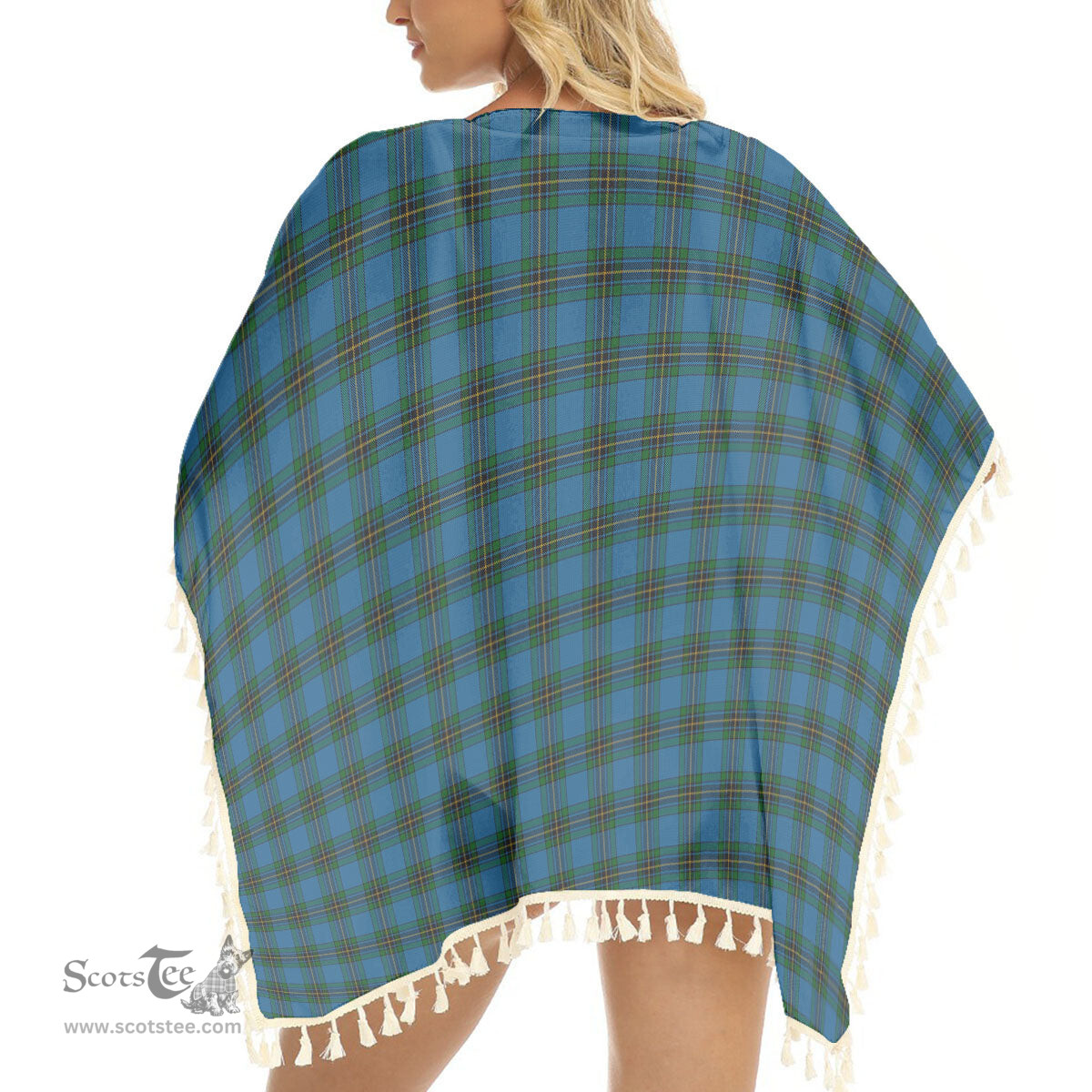 ScotsTee Shop Scottish Murray of Elibank Tartan Square Fringed Shawl