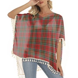 ScotsTee Shop Scottish Stewart of Galloway Tartan Square Fringed Shawl